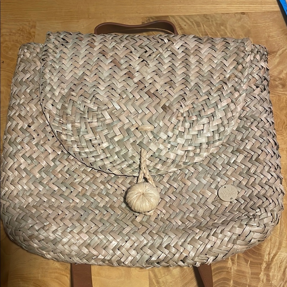 Woven Tan Backpack